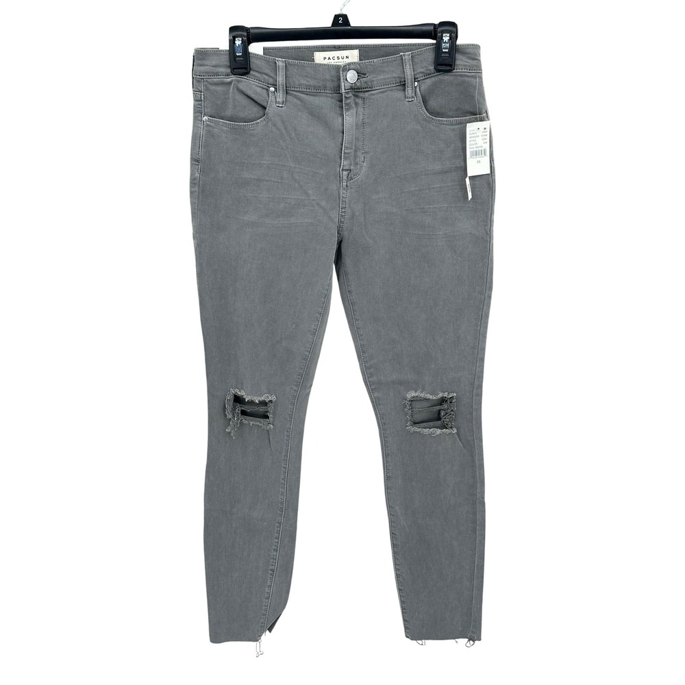 Pacsun Jeans Womens 28 Gray Perfect Fit Ankle Jegging Distressed Grunge Stretch
